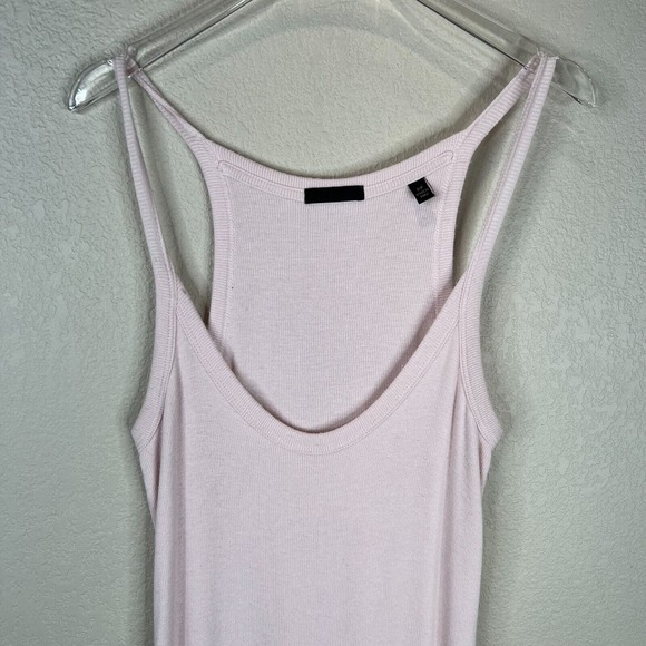 ATM Women's Ribbed Knit‎ Tank Mini Dress Racerback Sleeveless Pink Size S - Picture 2 of 13